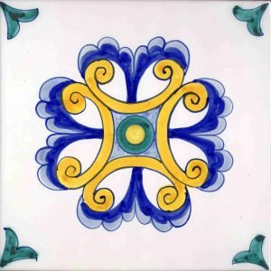 Piastrella Serie Ispanica decoro Osuna semplice maioliche siciliane