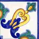 Piastrella in ceramica di Caltagirone Serie Moresca Fès decoro fascia