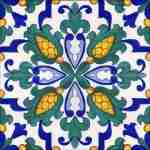 Piastrella Serie Moresca Marrakech blu/giallo/verde decoro pieno