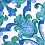 Mattonella Serie Moresca Marrakech azzurro/verde decoro un quarto