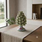 Pigna siciliana verde pastello decorata a mano Ceramica di Caltagirone varie misure