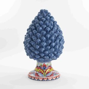 Pigna siciliana H cm 30 decorata in Ceramica di Caltagirone Fatta a Mano
