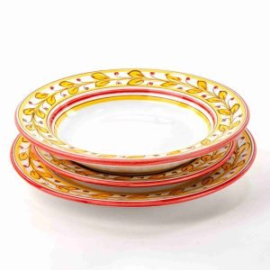 Set Posto tavola Singolo Composto da 3 Piatti in Ceramica siciliana per Servizio di Piatti…