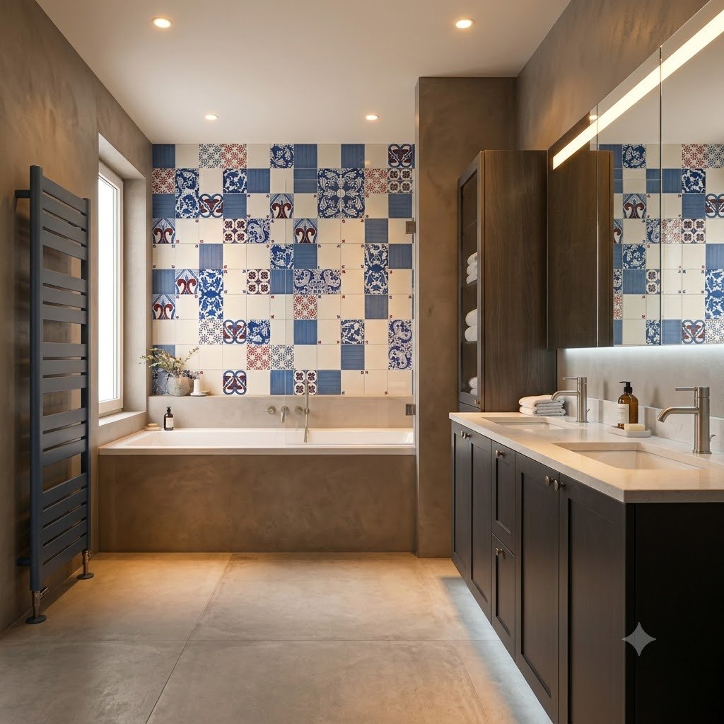 Patchwork piastrelle siciliane stile mediterraneo decorate a mano