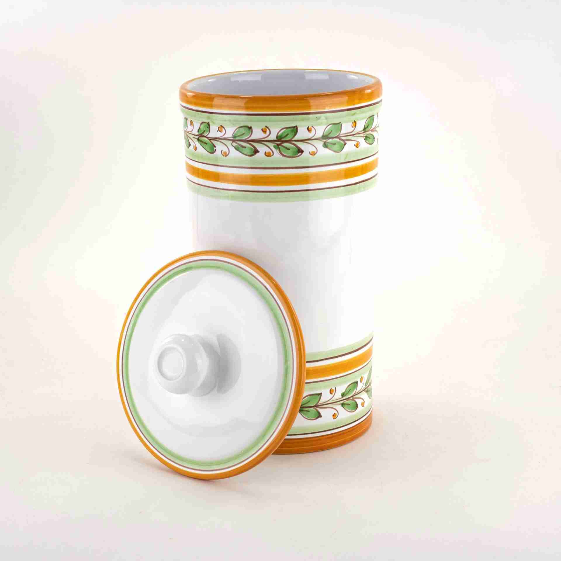 Barattolo in ceramica di Caltagirone decoro Acanto