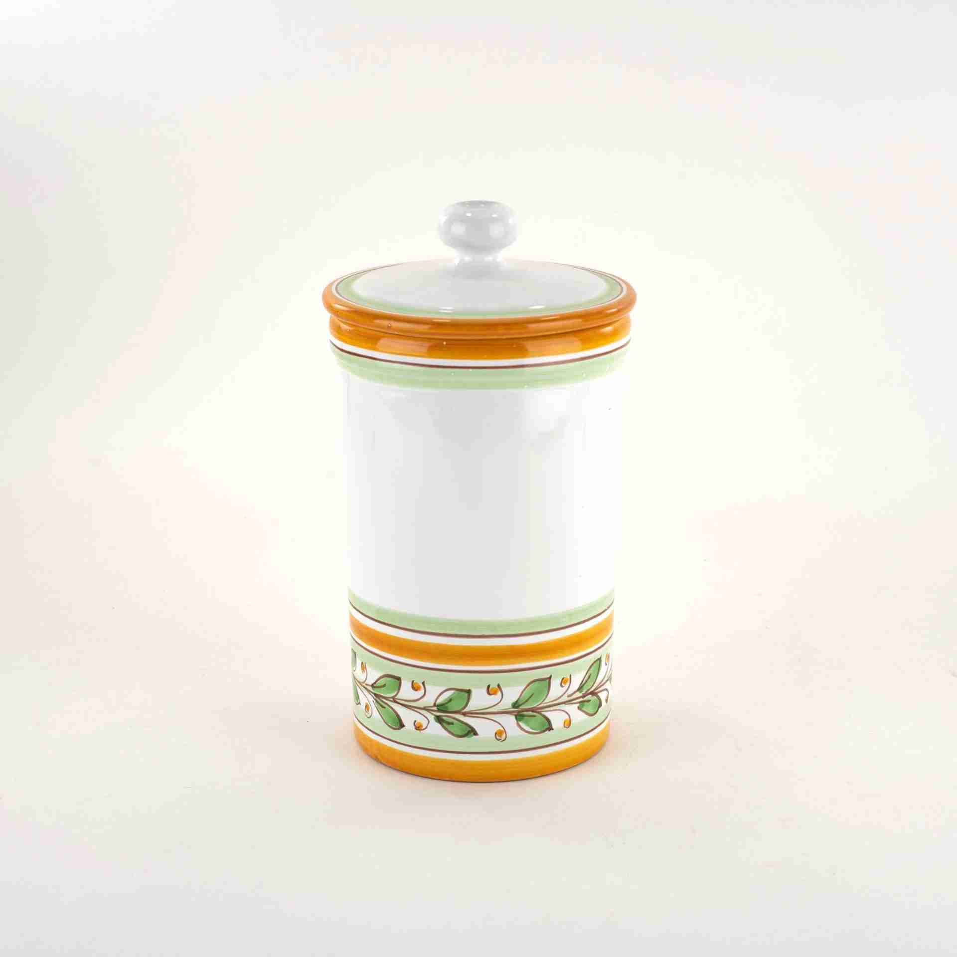 Barattolo in ceramica di Caltagirone decoro Acanto