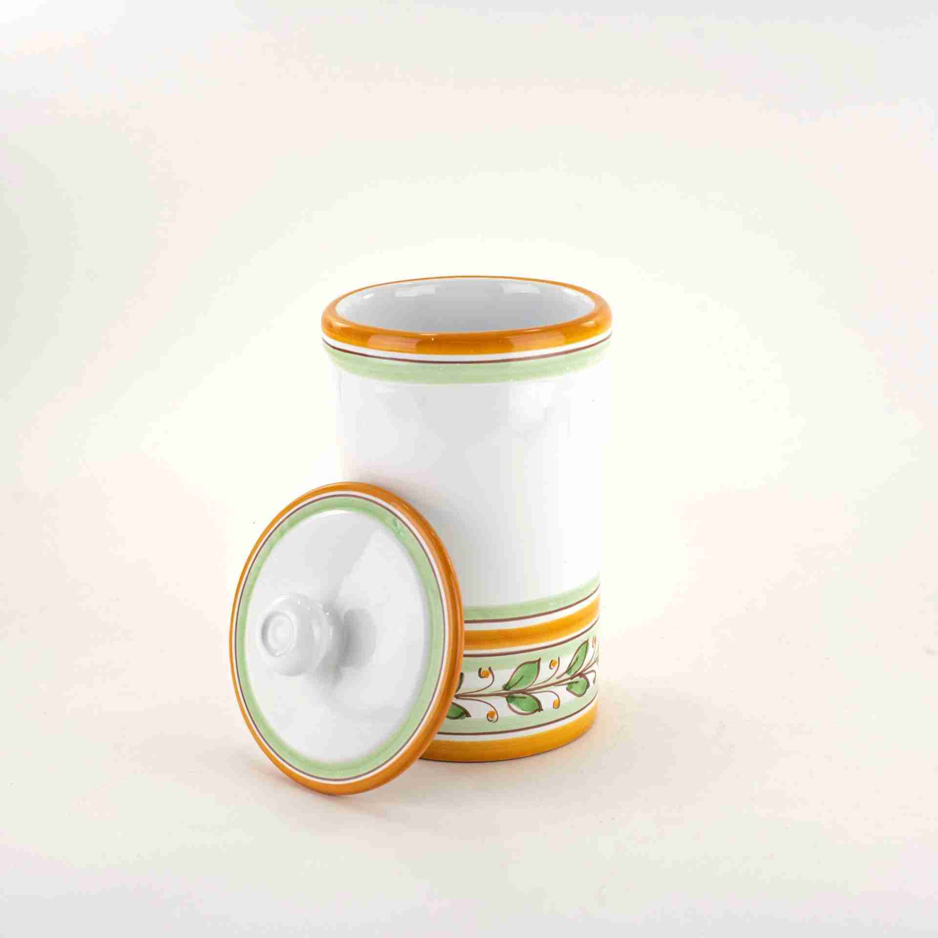 Barattolo in ceramica di Caltagirone decoro Acanto