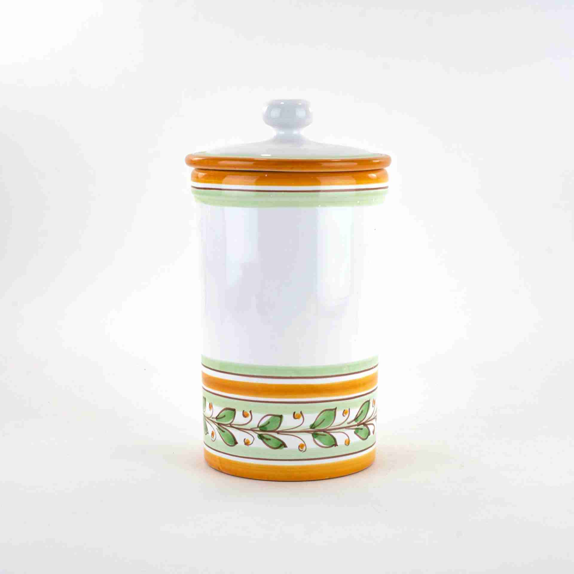 Barattolo in ceramica di Caltagirone decoro Acanto