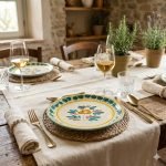 Piatto pizza siciliano in ceramica di Caltagirone decoro ROSANTICA