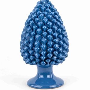 Pigna siciliana Blu in Ceramica di Caltagirone Fatta a Mano H cm 30