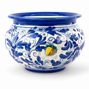 Portavaso blu in Ceramica Fatto a Mano, Ceramica di Caltagirone
