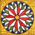 Piastrella decorata a mano Caltagirone serie Carretto Siciliano Rosa dei Venti
