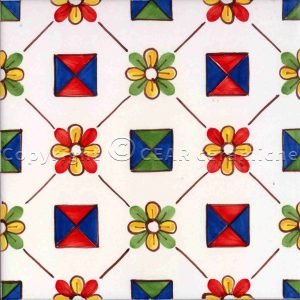 Mattonella tradizionale decorata a mano di Caltagirone