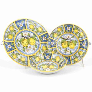 Posto tavola in ceramica di Caltagirone con decoro LIMONI
