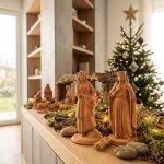 2 Statuine Presepe in ceramica di Caltagirone, pastore e ragazza