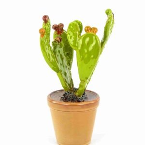 Vaso ficodindia semplice in Ceramica siciliana Fatto a Mano