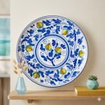 Piatto murale ornamentale Ø cm 25 decoro ‘600 BLU