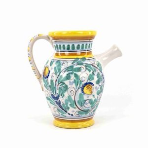 Vaso con manico, anfora con beccuccio, brocca, quartara H 25 in ceramica siciliana di Caltagirone fatta a mano