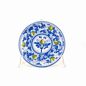 Piatto murale ornamentale Ø cm 20 decoro '600 BLU