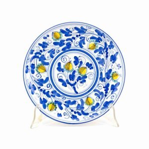 Piatto murale ornamentale Ø cm 25 decoro '600 BLU