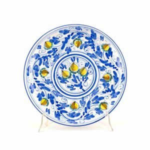 Piatto murale ornamentale Ø cm 30 decoro '600 BLU