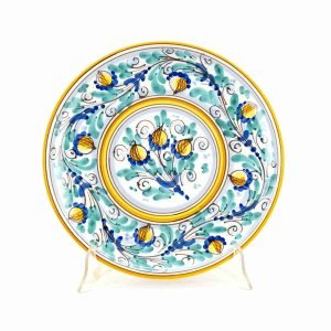 Piatto murale ornamentale Ø cm 30 decoro '600 GIALLO