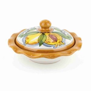 Portadolci in ceramica siciliana di Caltagirone Interamente Realizzato e Decorato a Mano