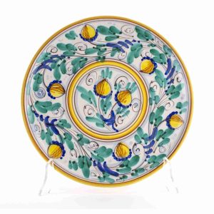 Piatto murale ornamentale Ø cm 25 decoro '600 GIALLO