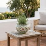 Portavaso decoro PRIMAVERA in Ceramica Ø cm27 Fatto a Mano, Ceramica di Caltagirone
