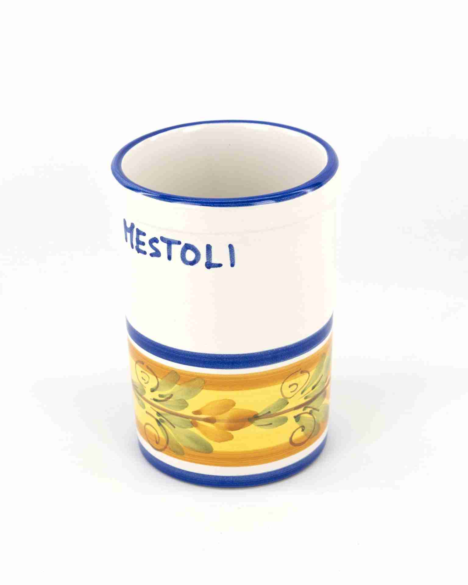 Barattolo portamestoli in ceramica H cm 16 decoro FLORA