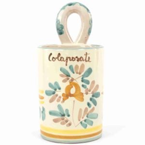 Colaposate con occhiello in ceramica H cm 20 decoro ROSANTICA