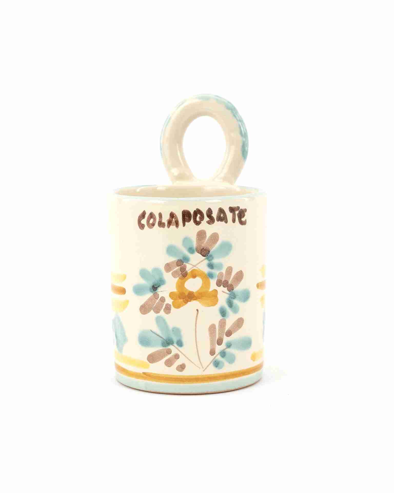 Colaposate con occhiello in ceramica H cm 15 decoro ROSANTICA