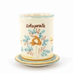 Colaposate con piattino in ceramica H cm 12 decoro ROSANTICA