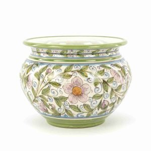 Portavaso decoro PRIMAVERA in Ceramica Ø cm27 Fatto a Mano, Ceramica di Caltagirone