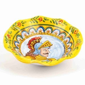 Svuotatasche fruttiera in ceramica siciliana in Stile Carretto Siciliano decoro Paladino