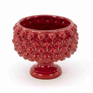 Mezza pigna in ceramica di Caltagirone colore Rosso
