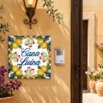 Targa in maiolica personalizzabile decoro Ficodindia e Limoni