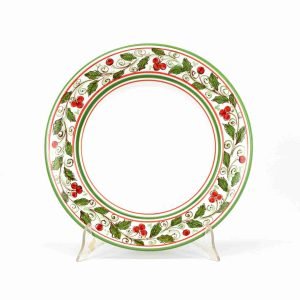 Piatto con falda Ø cm 32 in ceramica di Caltagirone decoro AGRIFOGLIO
