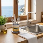 Colaposate con piattino in ceramica H cm 15 decoro ACANTO