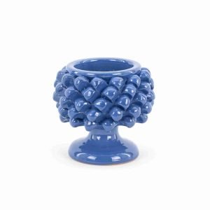 Mezza pigna H11 in ceramica di Caltagirone colore Blu