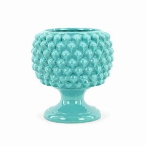 Mezza pigna in ceramica di Caltagirone H cm 25 colore Acquamarina