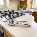 Poggiamestolo porta cucchiaio da cucina siciliano in Ceramica di Caltagirone