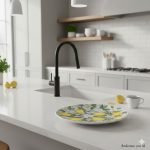 Piatto ornamentale siciliano con limoni decorato a mano diam. 36 cm